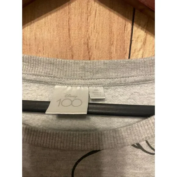 Disney 100 XXL Mickey Mouse Graphic Pullover Sweatshirt Heathered Gray - Picture 3 of 6